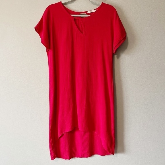 Soft Surroundings Moderne Gauze Tunic Top w/ Cutout Pink Size Small - Picture 2 of 10